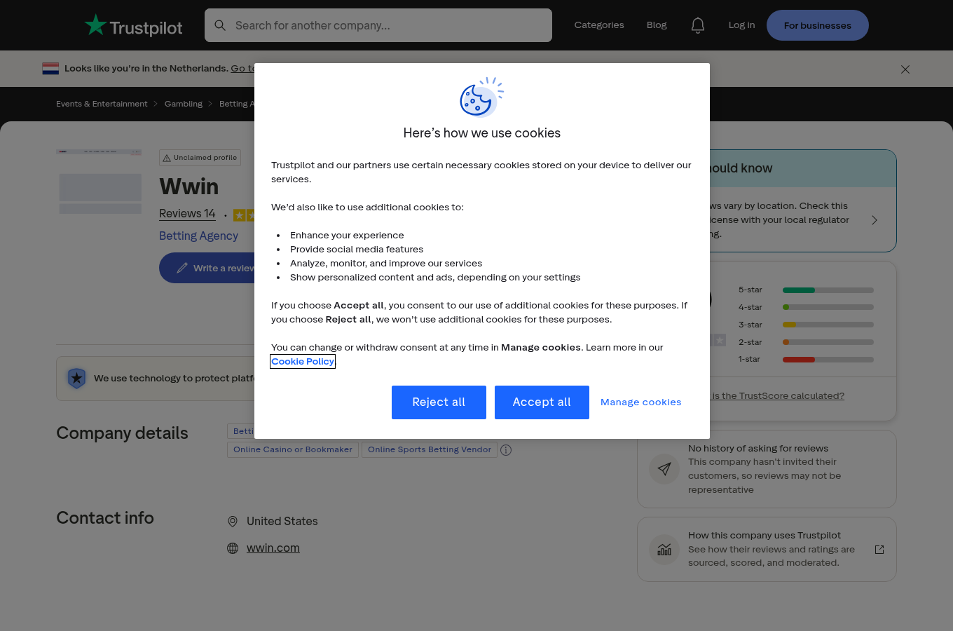 Datiran zajem profila uporabniških ocen za domeno wwin.com